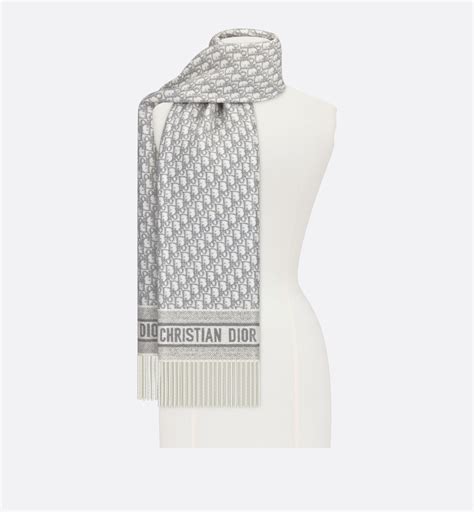 echarpe dior grise|Écharpe Dior Cachemire Gris et Blanc .